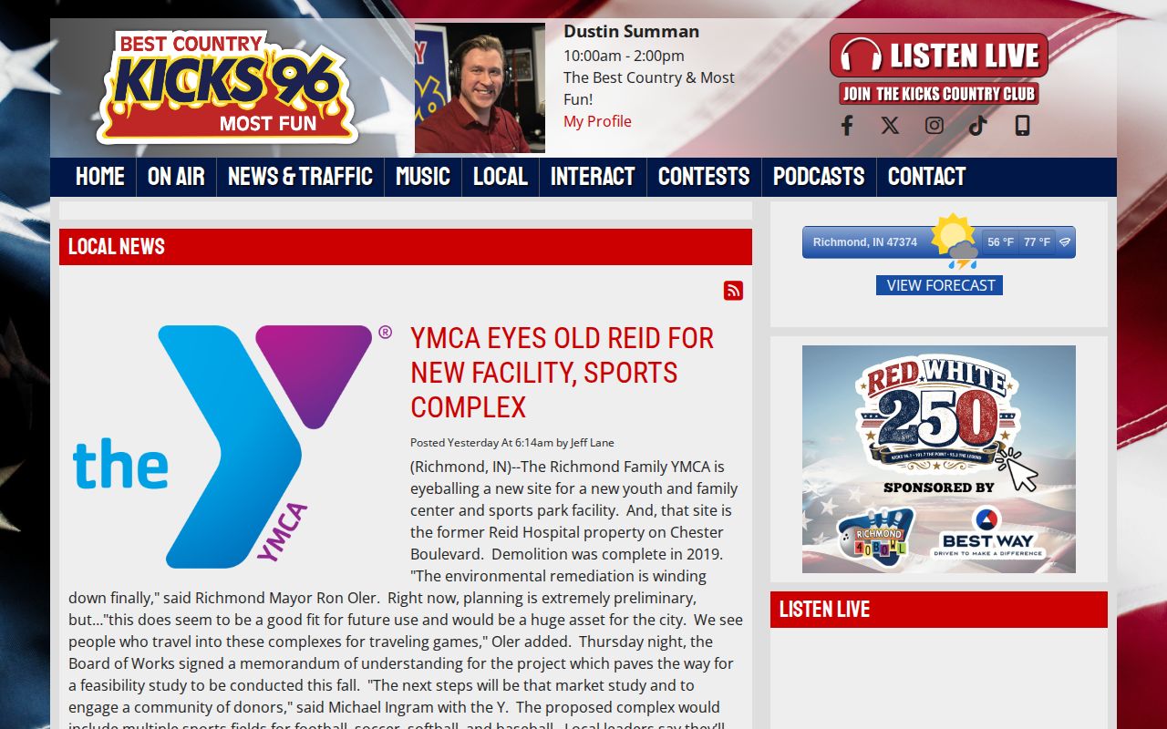 Kicks 96 regional local news stream covering some Union County arrests and mugshots