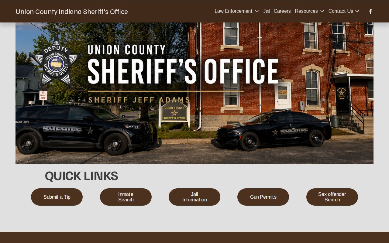 Union County Sheriff's Office Indiana homepage and official quick links
